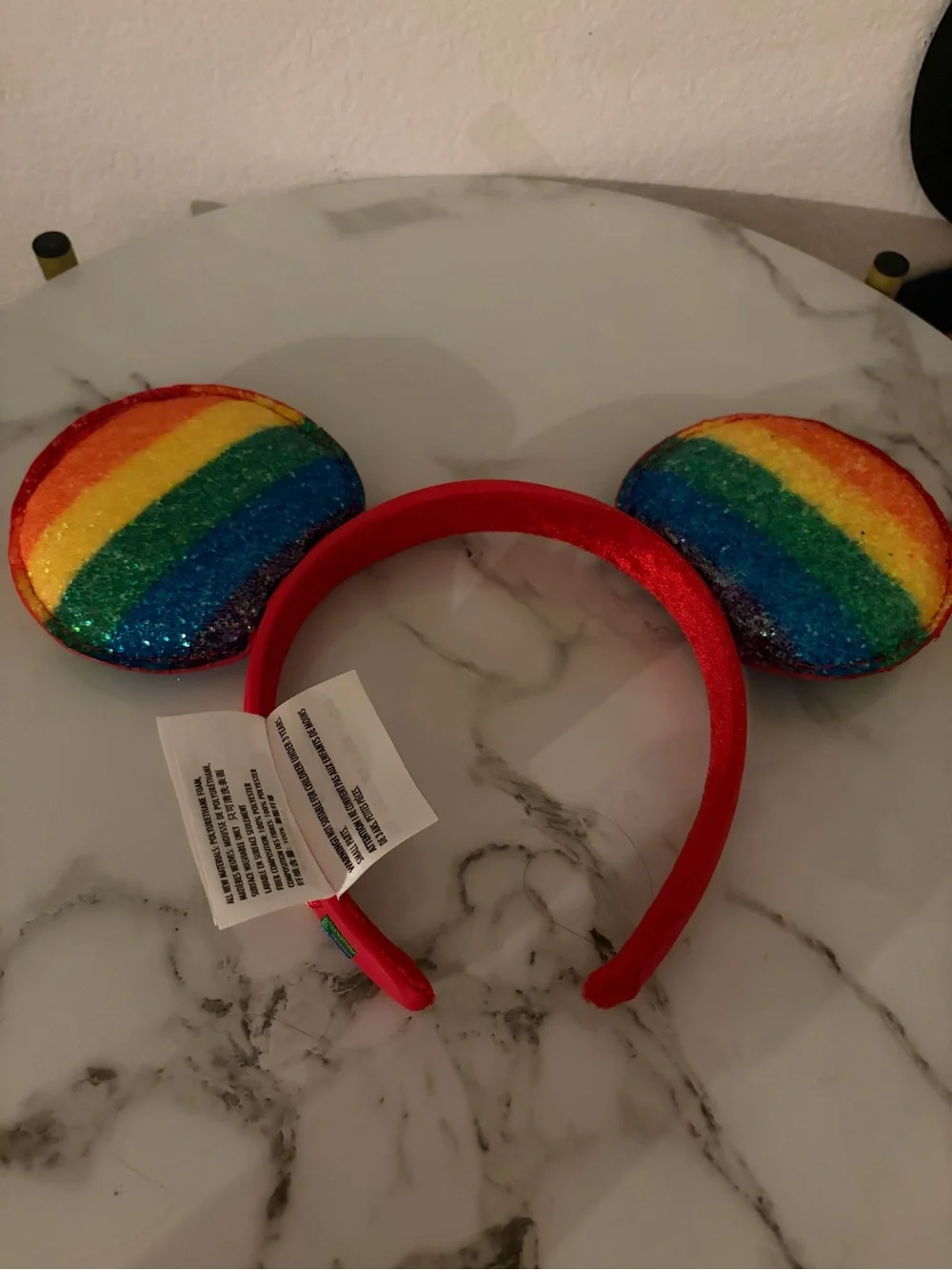Disney Rainbow Sequin Ear Headband - Red Band